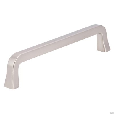 Oblong furniture handle 2525 128 Brushed Silver