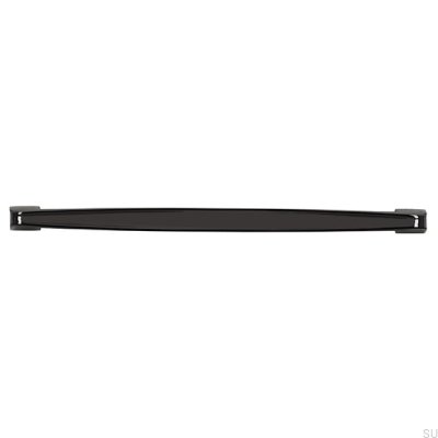 Oblong furniture handle 2570 160 Black Polished