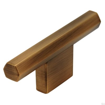 T-Bar 2571 16 Antique Gold Brushed Furniture Knob