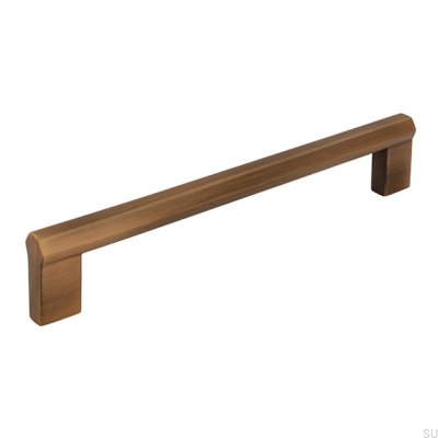 Oblong furniture handle 2571 160 Antique Gold Brushed