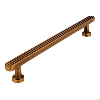 Oblong furniture handle 2587 160 Antique Gold Brushed