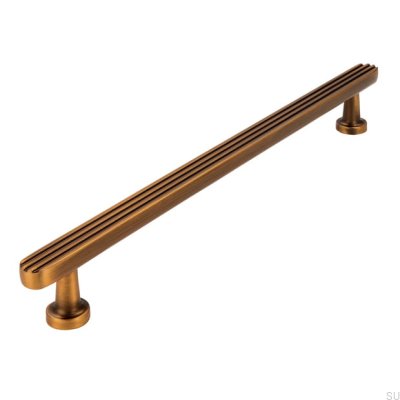 Oblong furniture handle 2587 192 Antique Gold Brushed