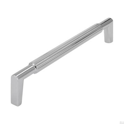 Oblong furniture handle 2593 160 Polished chrome