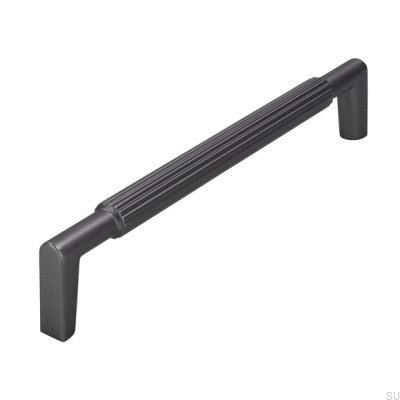 Oblong furniture handle 2593 160 Matte Black Chrome