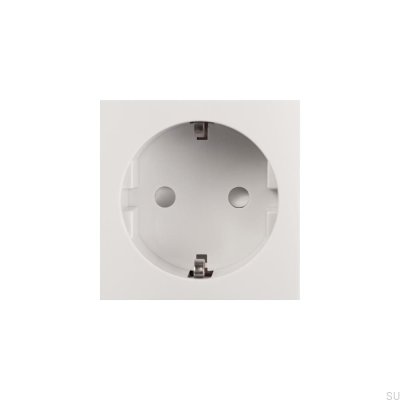 Euro Shuko Socket Module for Euro Plate White British Standard