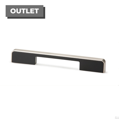 Block 160 furniture handle. Brushed nickel and black