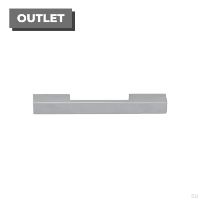 Tool 64 elongated furniture handle, brushed chrome