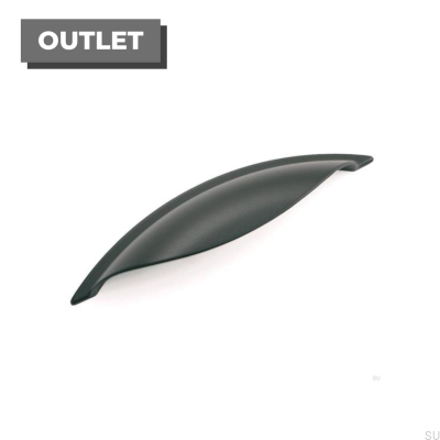 Oblong furniture handle 3940 Metal Black