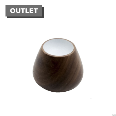 Furniture knob Flower Bud-34 Wooden, walnut, white