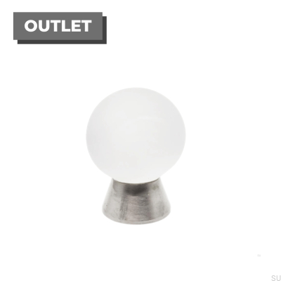 Kristall furniture knob Matt crystal Brushed nickel