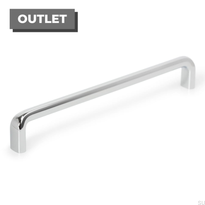 Elongated furniture handle Redo 128 Polished chrome