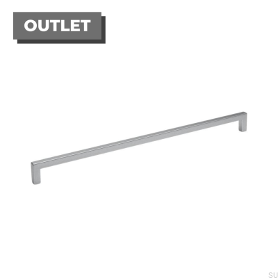 Elongated furniture handle 0143 492 Silver Brushed (inox look)
