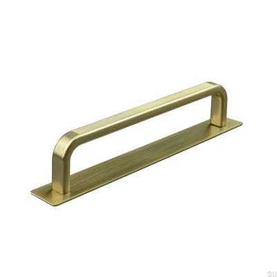 Gardone 160 Stripe Brushed Gold longitudinal furniture handle with washer