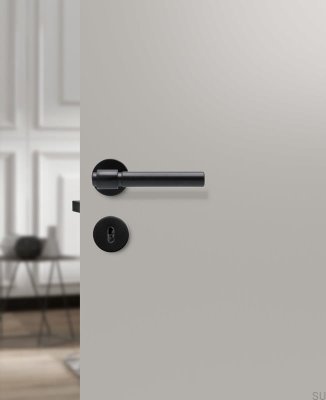 Helix 200 Plain Metal Black Standard Scandinavian Door Handle