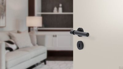 Helix 200 door handle, metal, black, modular lock
