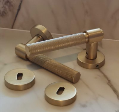 Helix 200 door handle, metal, gold, modular lock