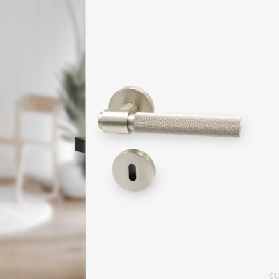 Helix 200 door handle, metal, silver, modular lock