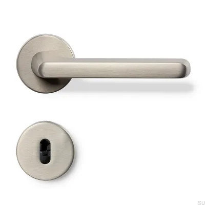 Tavira 30 Silver Brushed Door Handle Modular Lock