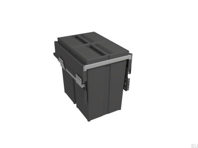 Wide 400 recycling bin, dark gray