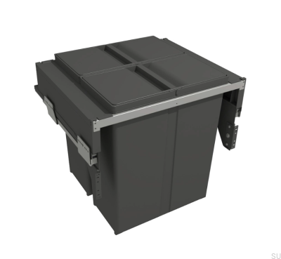 Wide 600 recycling bin, dark gray