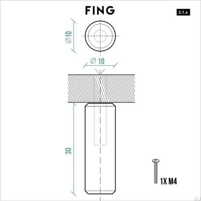 Furniture Knob Fing Brass Unpainted