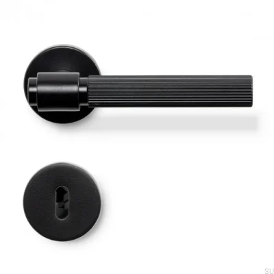 Helix Stripe 200 door handle, metal, black, modular lock