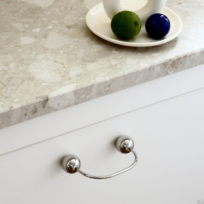 Elongated furniture handle 10 96 Brass Chrome