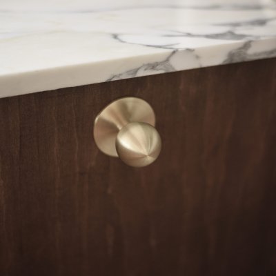 Marbelo 20 furniture knob, unvarnished, brushed brass