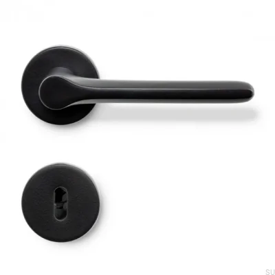 Sintra door handle Aluminum Matt Black Modular lock