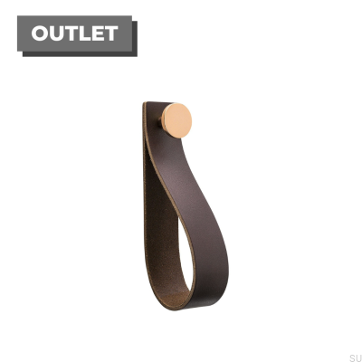 Wall hanger Loop Strap leather brown with copper