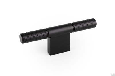 T-Bar Point Aluminum Brushed Black Furniture Knob