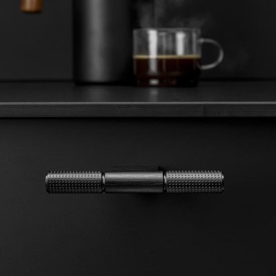 T-Bar Point Aluminum Brushed Black Furniture Knob