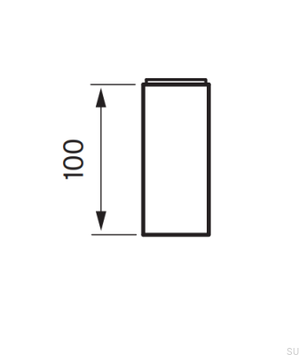 Extension for XPRO200 washbasin faucet, Brass, Black Chrome