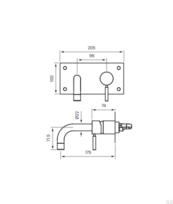 BOX006 basin tap, Honey Gold Brass