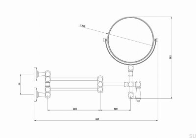 TA816 Classic bathroom mirror, chrome-plated brass