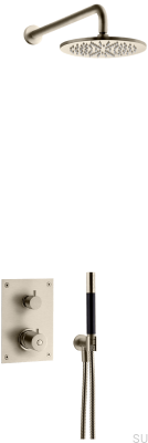 Shower set with thermostatic pressure tap BOX7268 ED2 Brass Nickel-plated Brushed