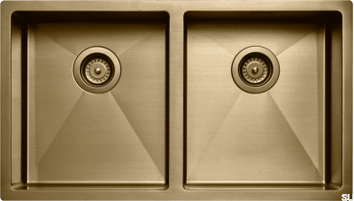 Kitchen sink 4040 Steel Brass PVD