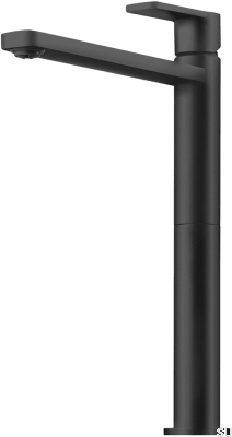 LIN081 washbasin faucet, matt black brass