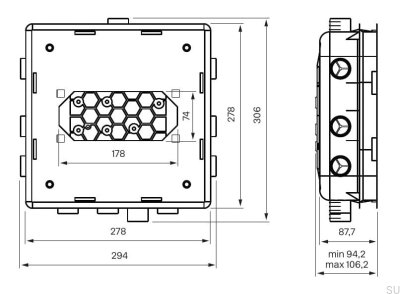 Mounting box for the T BOX 2.0 Small ABS shower faucet