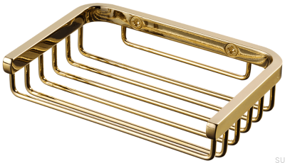 Soap dish TA126, polished brass, unvarnished