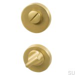 Zamek R 27 Szczotkowany mosiądz zdjęcie na meblu