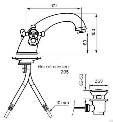 VLV065 Classic washbasin tap, chrome-plated brass