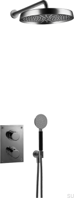 ARM7268 ED2 Brass Black Brushed Chrome Shower Set