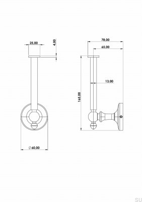 Toilet paper holder TA234 Classic, Chrome-plated brass