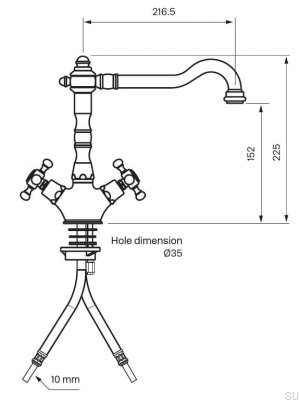 FBLV180 Classic kitchen faucet, polished brass, unpainted