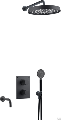 ARM7368 ED2 Matte Black Brass Shower Set