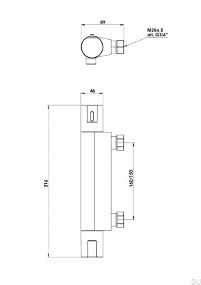 Shower faucet ARM168-150 Brass Brown