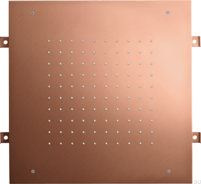Shower head, square rain shower 400 ZSOF094, Brushed Copper, Unpainted