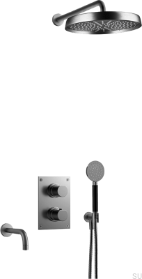 ARM7368 ED2 Brass Black Brushed Chrome Shower Set