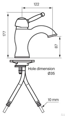 GI071 washbasin tap, polished brass, unpainted